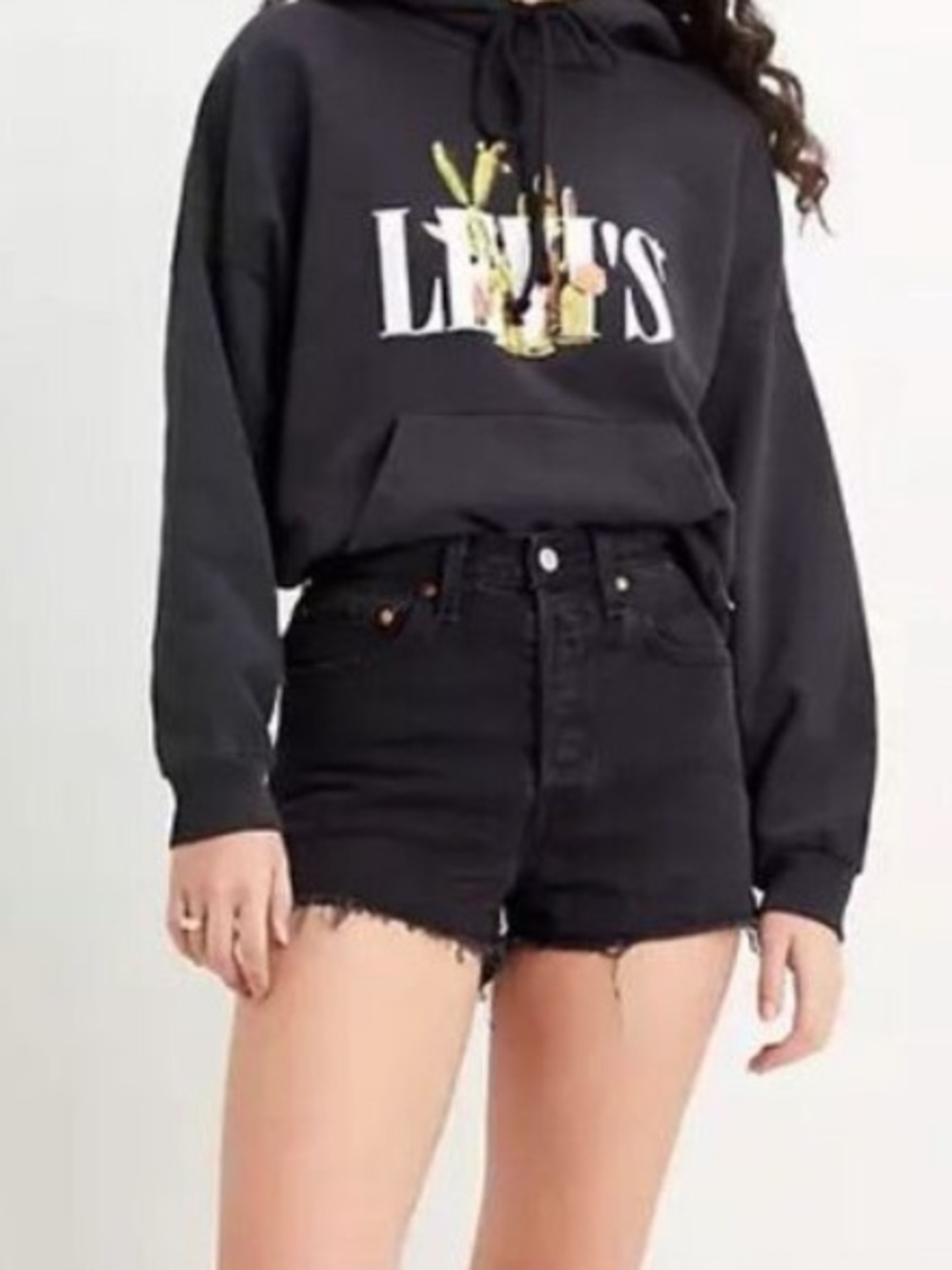 Levi’s Black Ribcage Denim Cut Offs